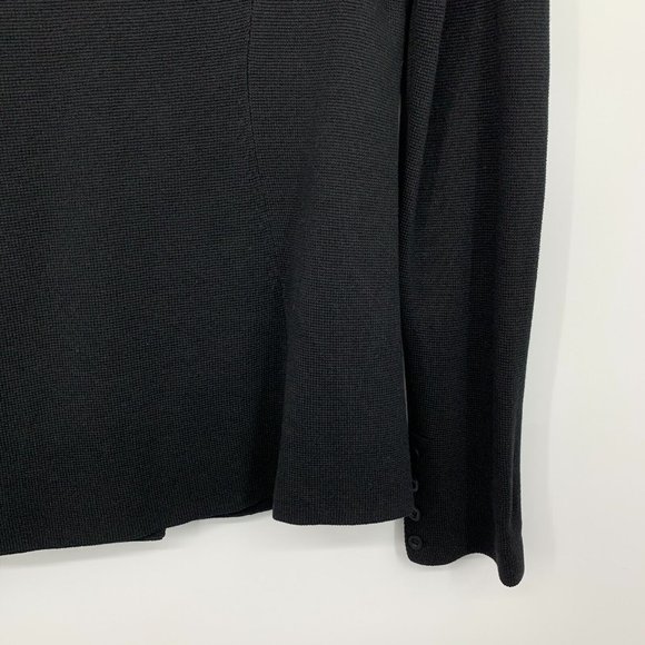 Eileen Fisher Jacket Black Silk Cotton Blend Blazer Pockets - Picture 9 of 9